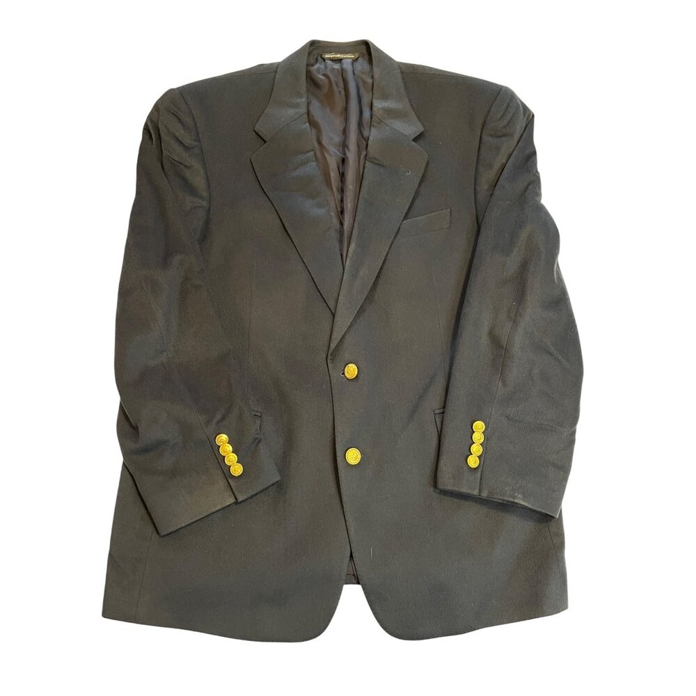 Ermenegildo Zegna Mens 100% Cashmere blue  Blazer Jacket sport coat gold buttons